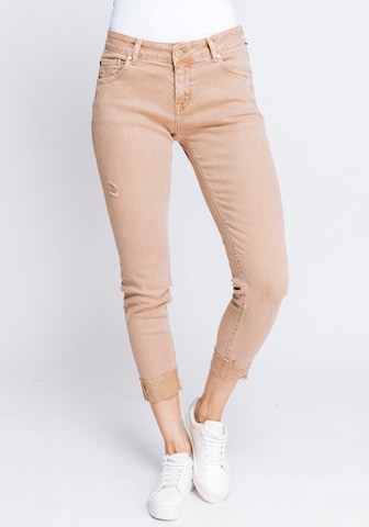 Zhrill Skinny Jeans in Beige: front