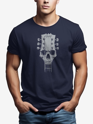 MAKAYA Shirt 'Gitarrenkopf' in Blue