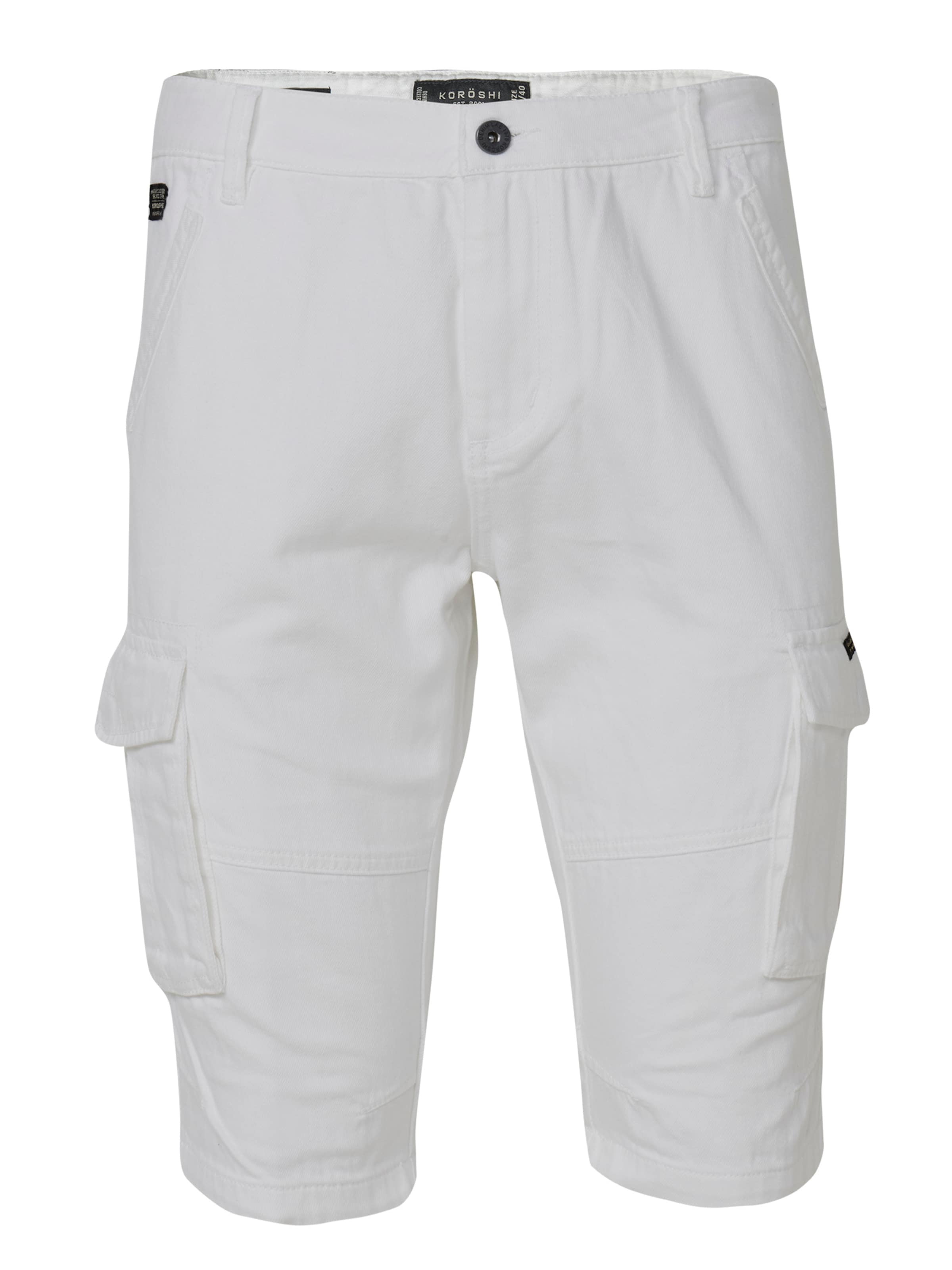 Regular Pantalon cargo KOROSHI en blanc : devant