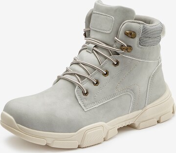 Authentic Le Jogger Lace-Up Boots in Grey: front