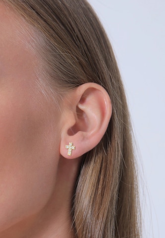 Elli DIAMONDS Earrings 'Kreuz' in Gold: front