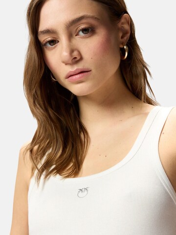 Haut 'PINKO CALCOLATORE CANOTTIERA COSTINA COTONE LOGO METAL canotta' PINKO en blanc
