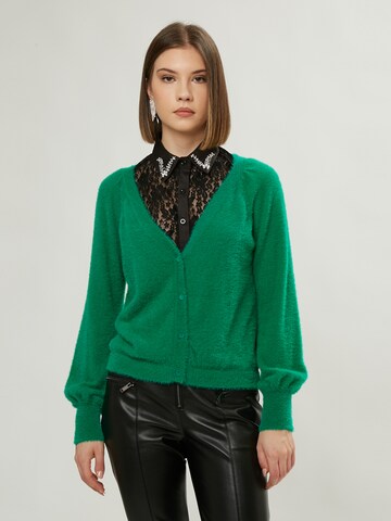 Influencer Knit cardigan in Green: front