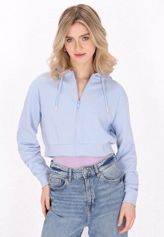 MYMO - Sudadera con cremallera 'Back To School' en azul: frente