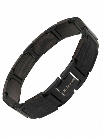 Holzwerk Armband 'SCHILFSEE'‌‌‌‌ in Schwarz: Vorderseite