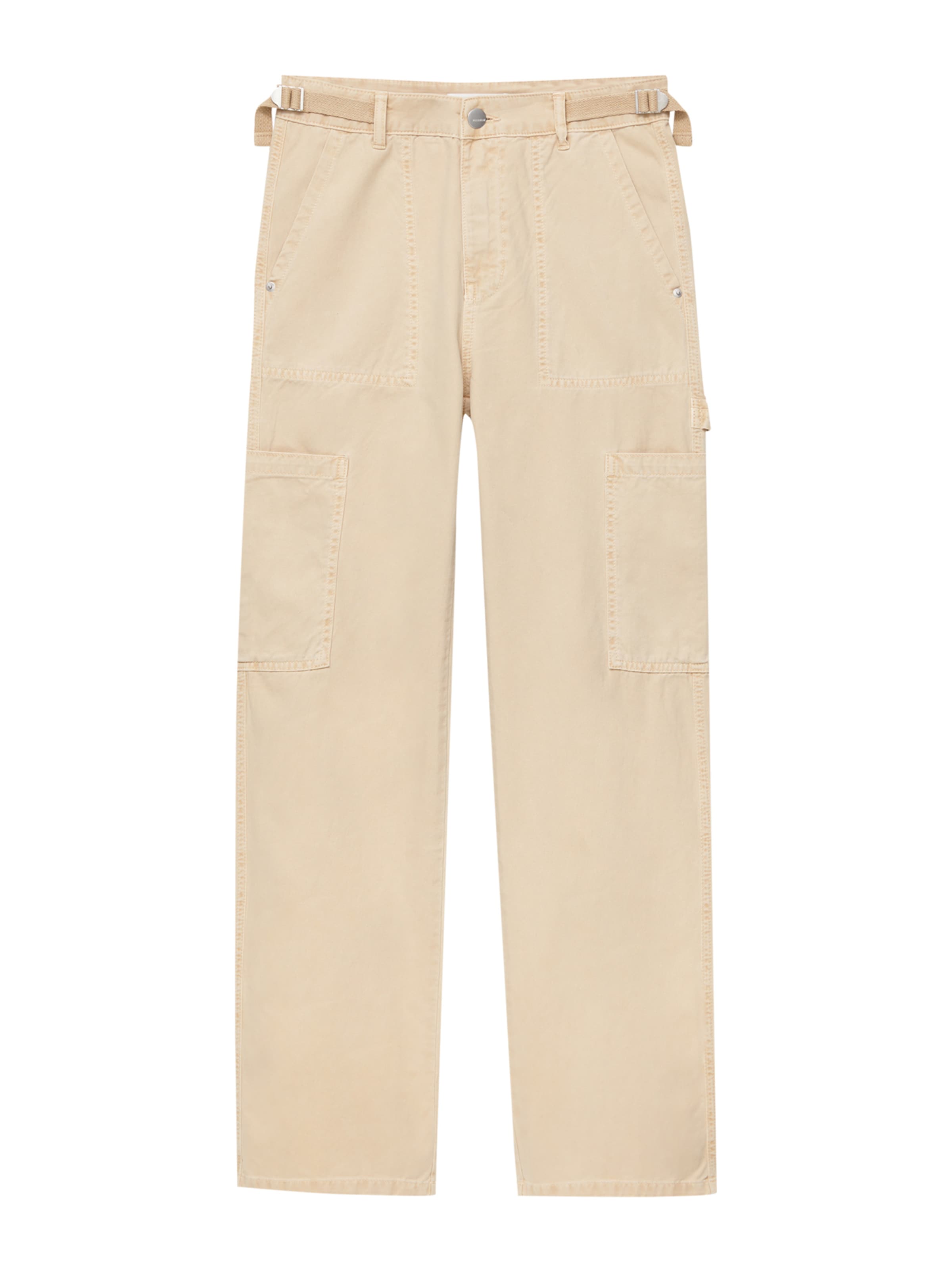 Pull&Bear Trousers in Beige: front