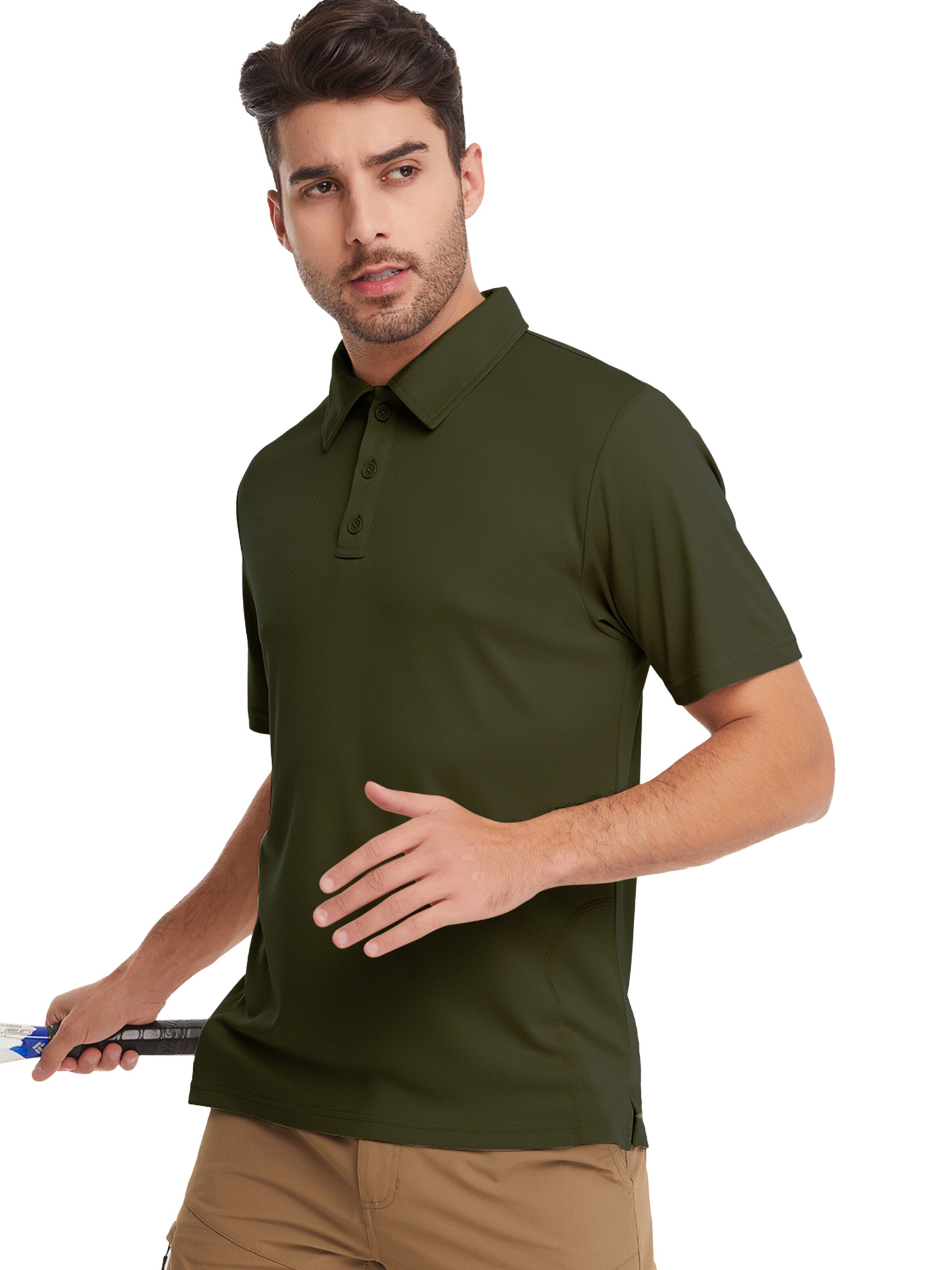 MEETWEE Shirt 'Polo Shirt Men's Short Sleeve Breathable Golf Polo T-Shirt Sport Basic Slim Fit' in Groen