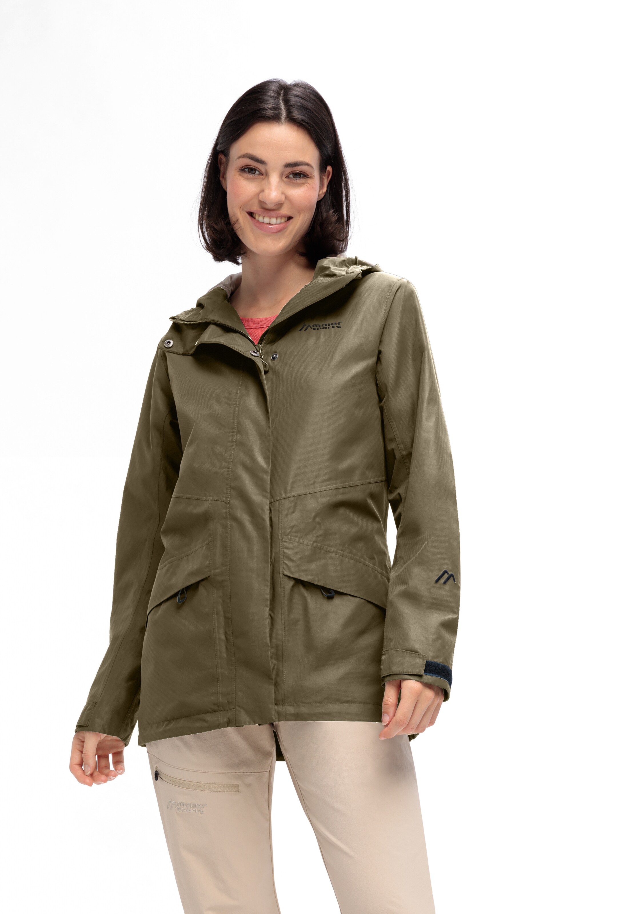 Maier Sports Outdoor Jacket in Green: front