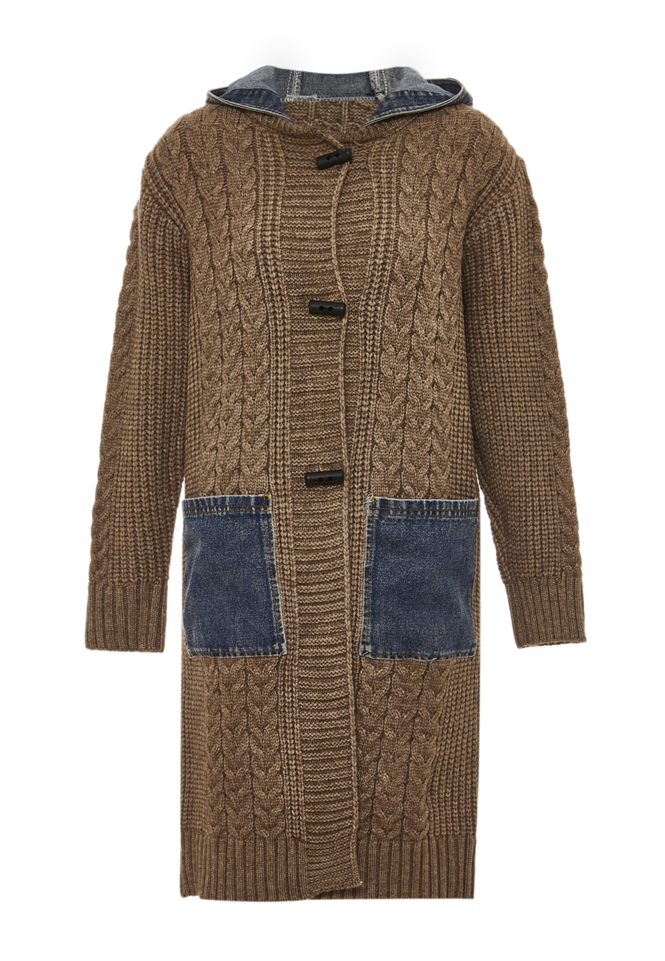 RISA Вязаная кофта в Коричневый: спереди