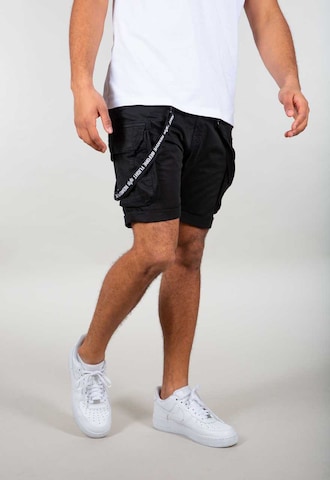 ALPHA INDUSTRIES Дънки Tapered Leg Карго панталон в черно