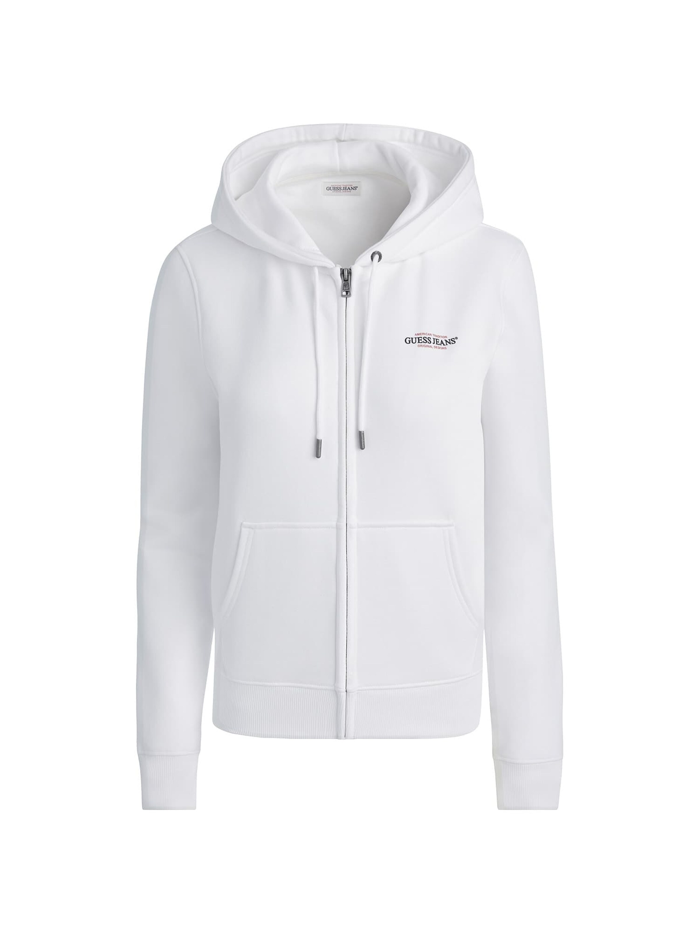 GUESS Sweatjacke in Weiß: Vorderseite