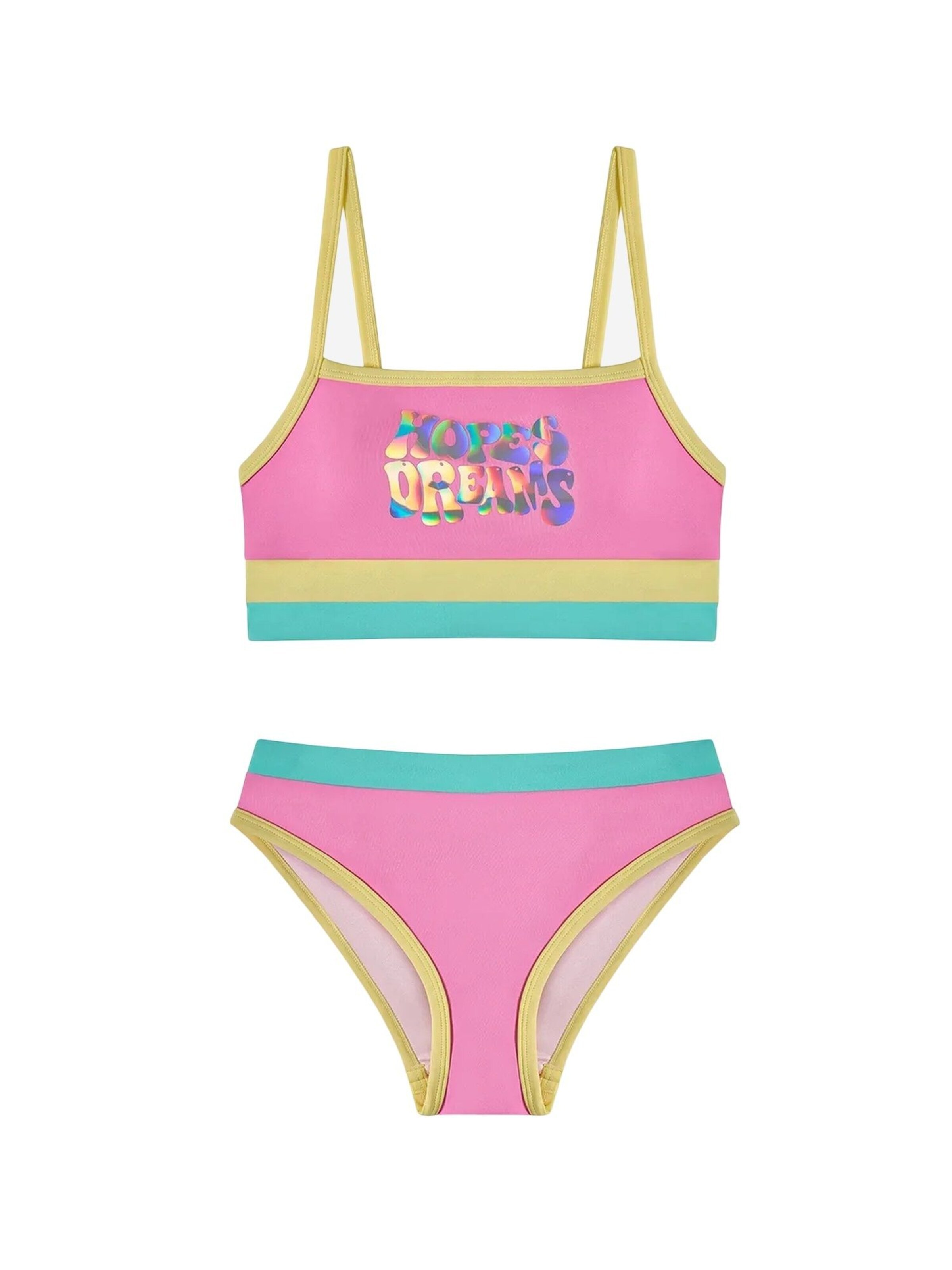 Bikini 'PENTI Mädchen Bikini-Set mit offenem Beauty-Halter und Hologramm-Muster' Penti en mélange de couleurs : devant