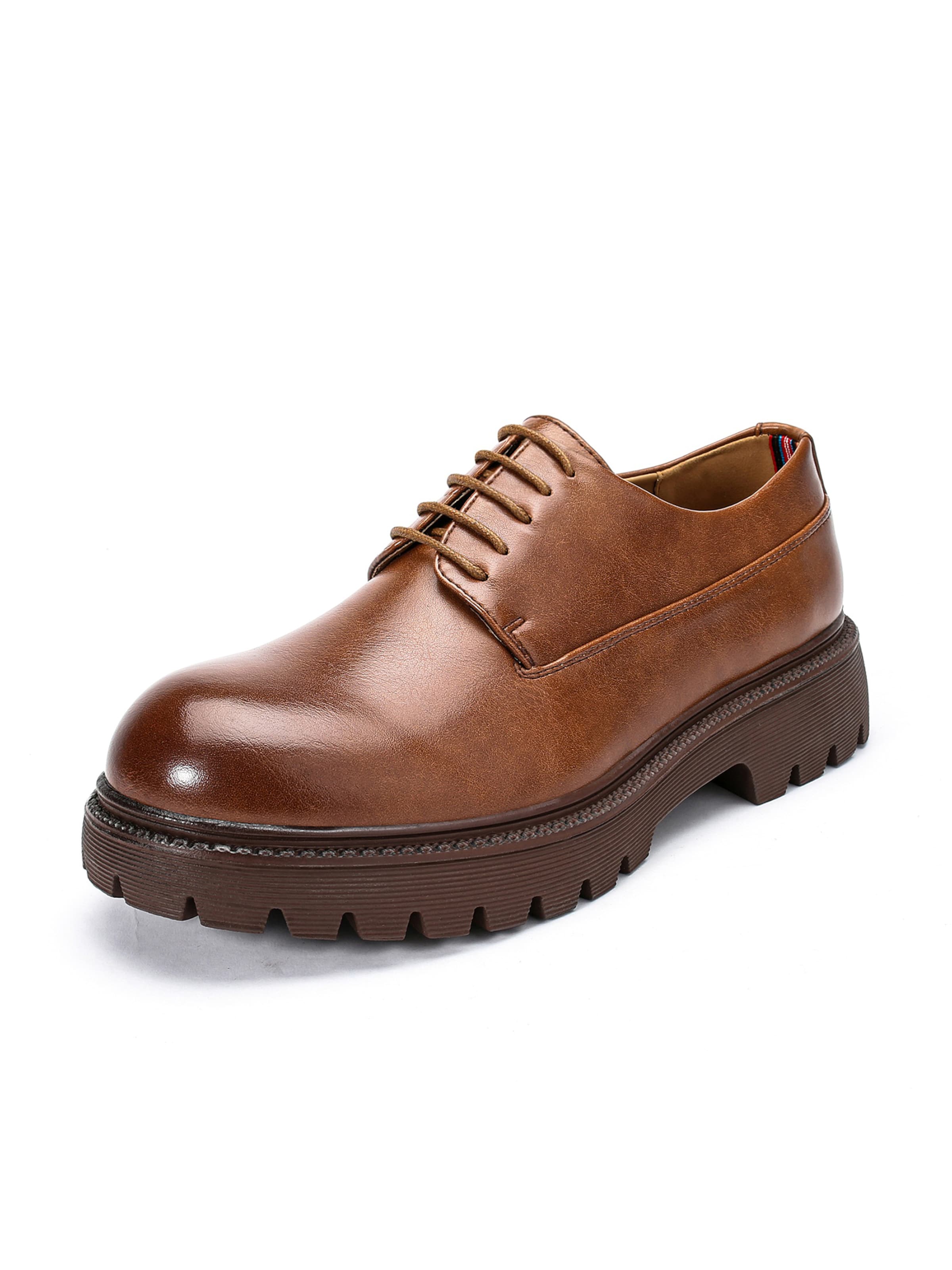 ALLTHEMEN Lace-Up Shoes 'Schicht' in Brown: front
