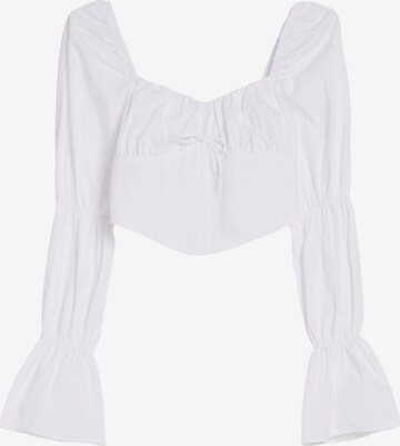 Bershka Blouse in Wit: voorkant