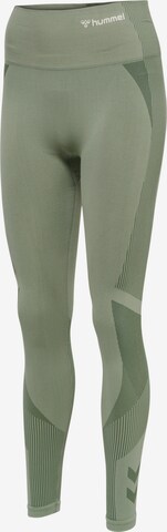 Skinny Pantaloni sport de la Hummel pe verde