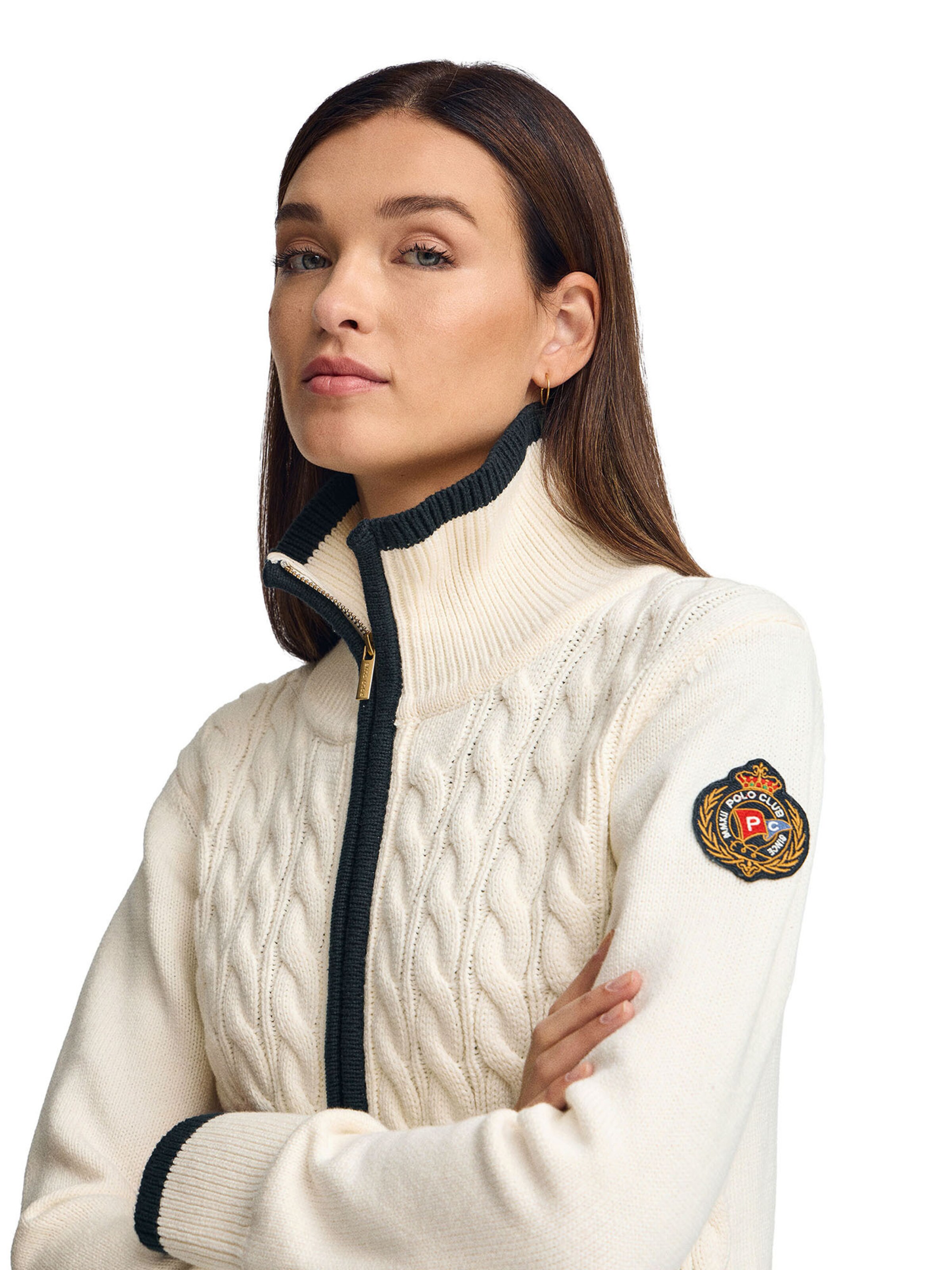 Polo Club Knit Cardigan in White