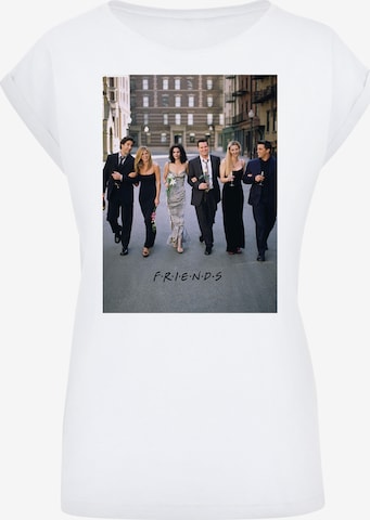 T-shirt 'Friends Champagne And Flowers' F4NT4STIC en blanc : devant