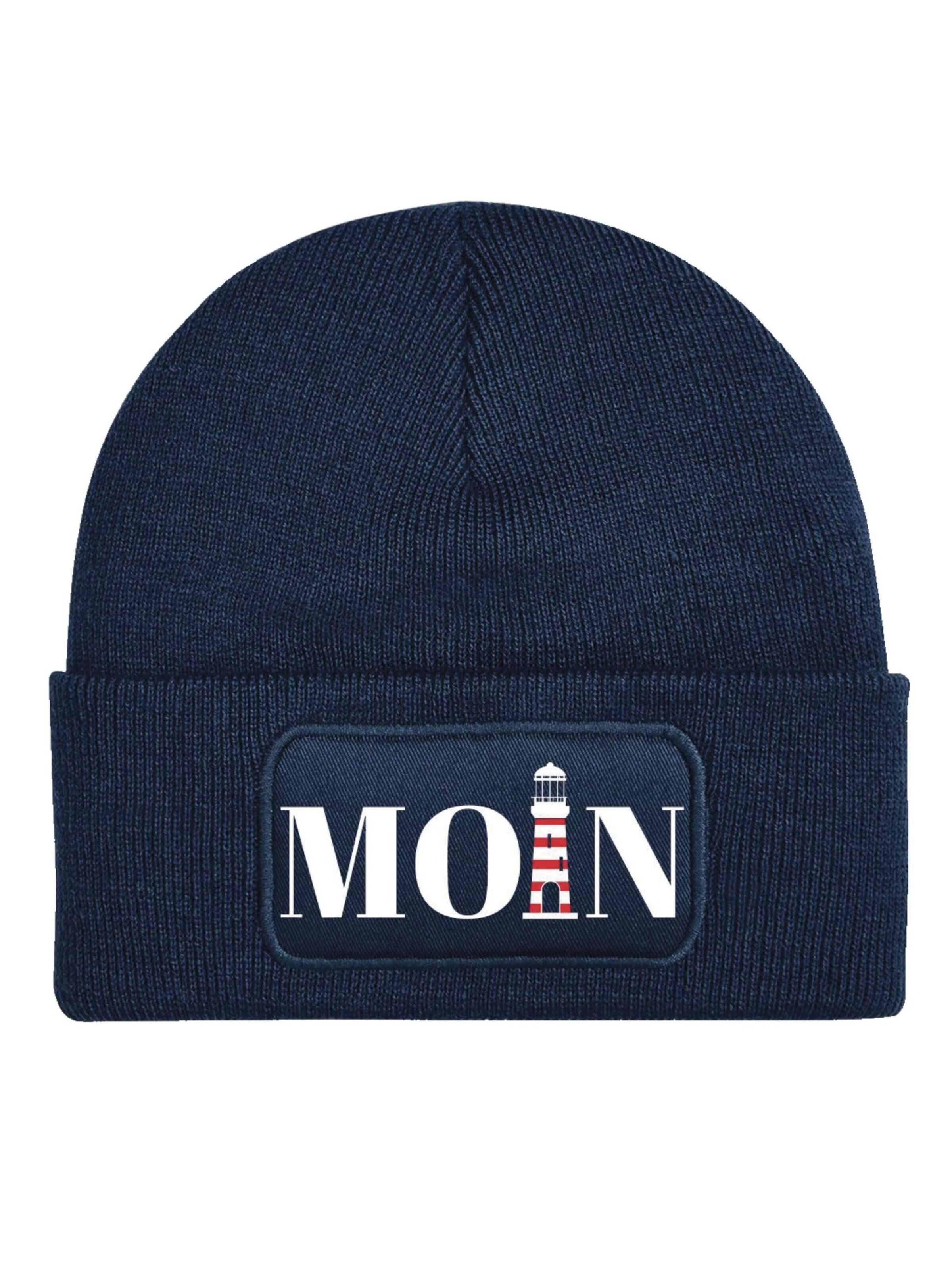 Youth Designz Mütze 'Moin Leuchtturm'‌‌‌ in Blau: Vorderseite