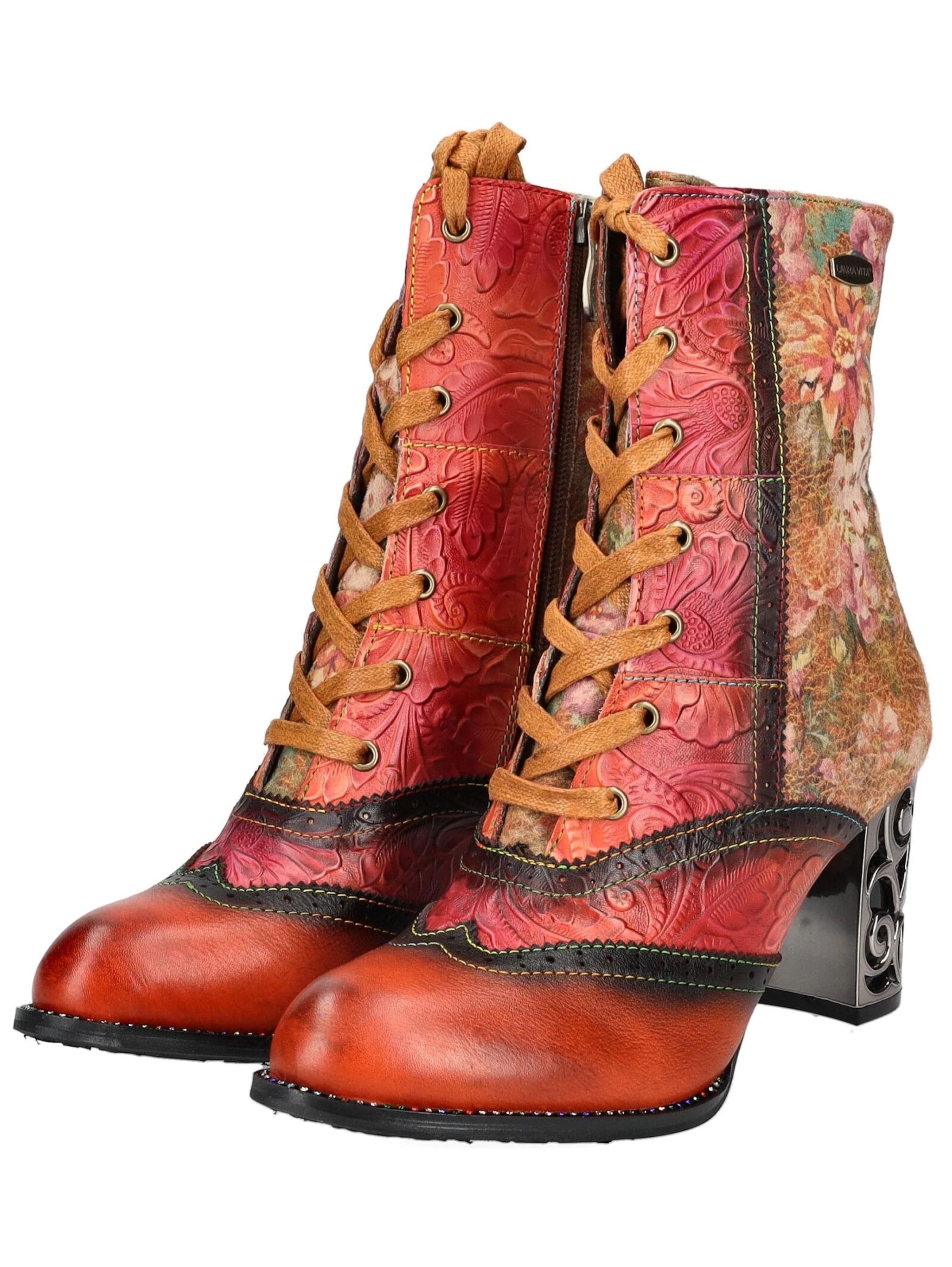 Bottines à lacets Laura Vita en rouge