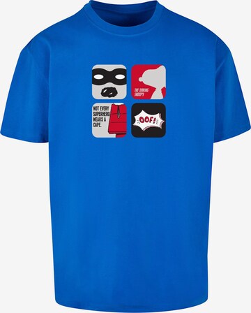 T-Shirt 'Peanuts - Superhero' Merchcode en bleu : devant
