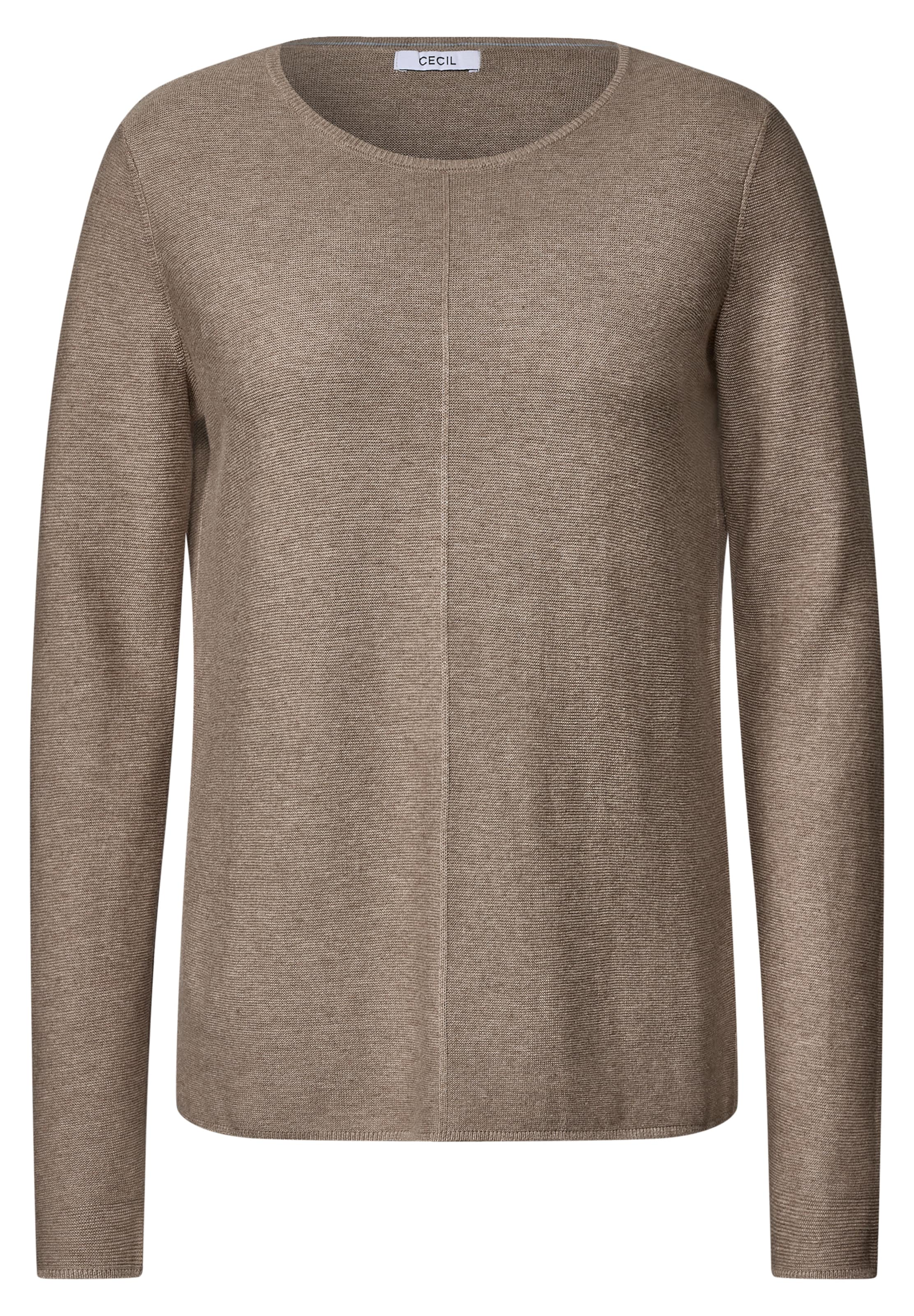 CECIL Langarm Pullover mit Rundhals und Struktur in Braun: Vorderseite