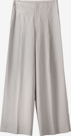 Wide Leg Pantalon à pince Bershka en gris : devant