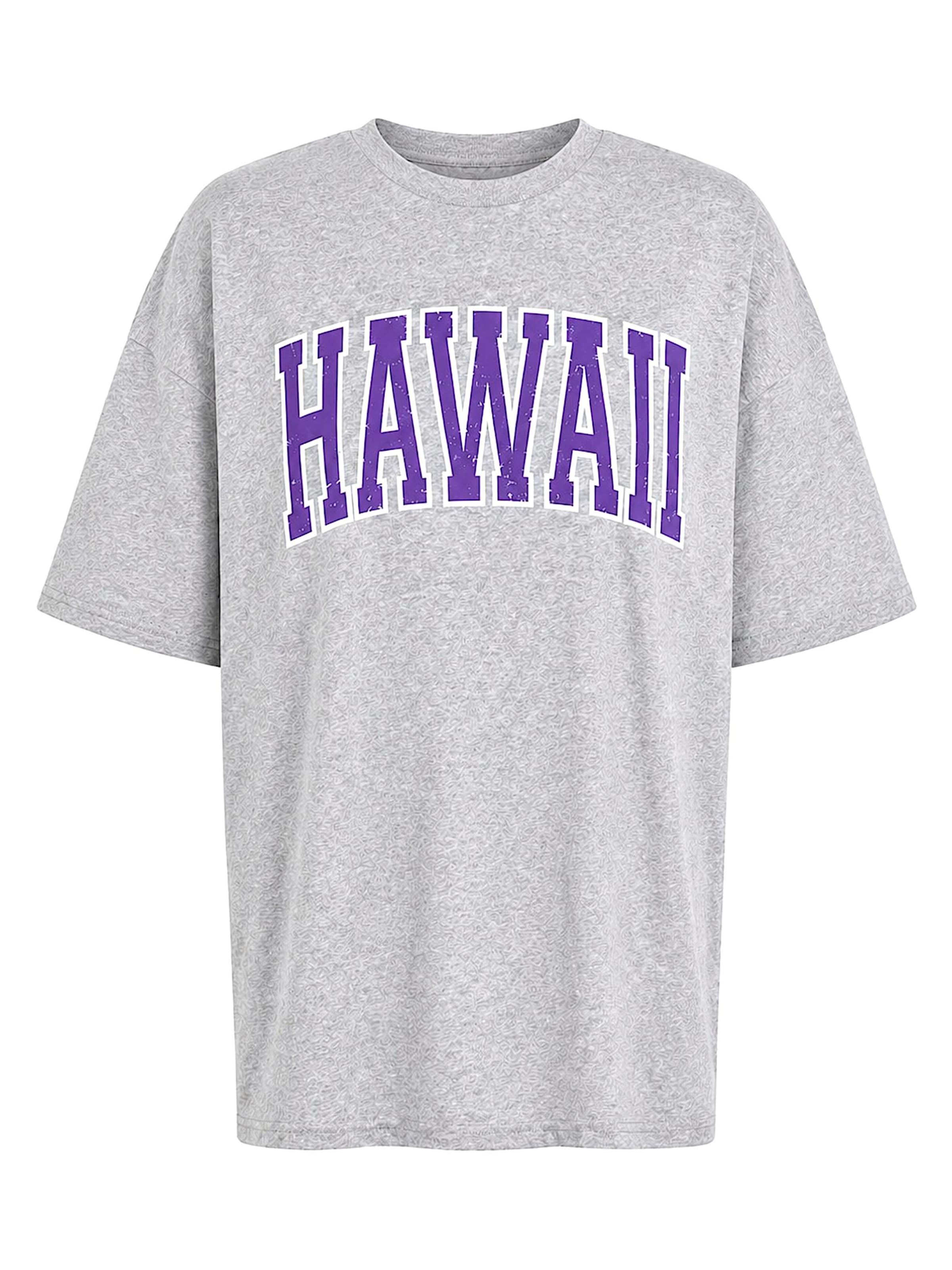 Worldclassca Oversized Shirt 'HAWAII' in Grey
