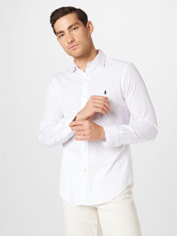 Slim fit Camicia di Polo Ralph Lauren in bianco: frontale