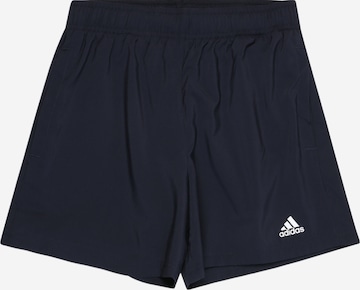 ADIDAS SPORTSWEAR Regular Workout Pants 'Essentials Small Logo Chelsea' in Blue: front