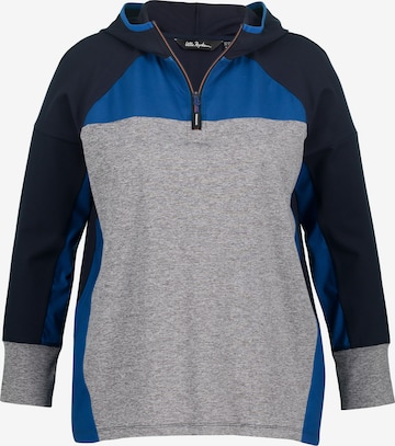 Ulla Popken Sportief sweatshirt in Blauw: voorkant