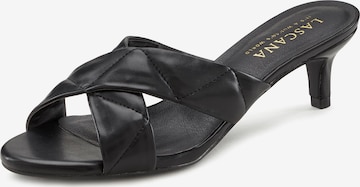 LASCANA Mules in Black: front