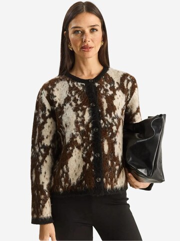 Cardigan Bianco Lucci en marron