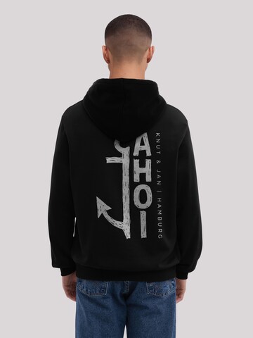 Sweat-shirt 'Knut & Jan Scribble Logo Weiss' F4NT4STIC en noir