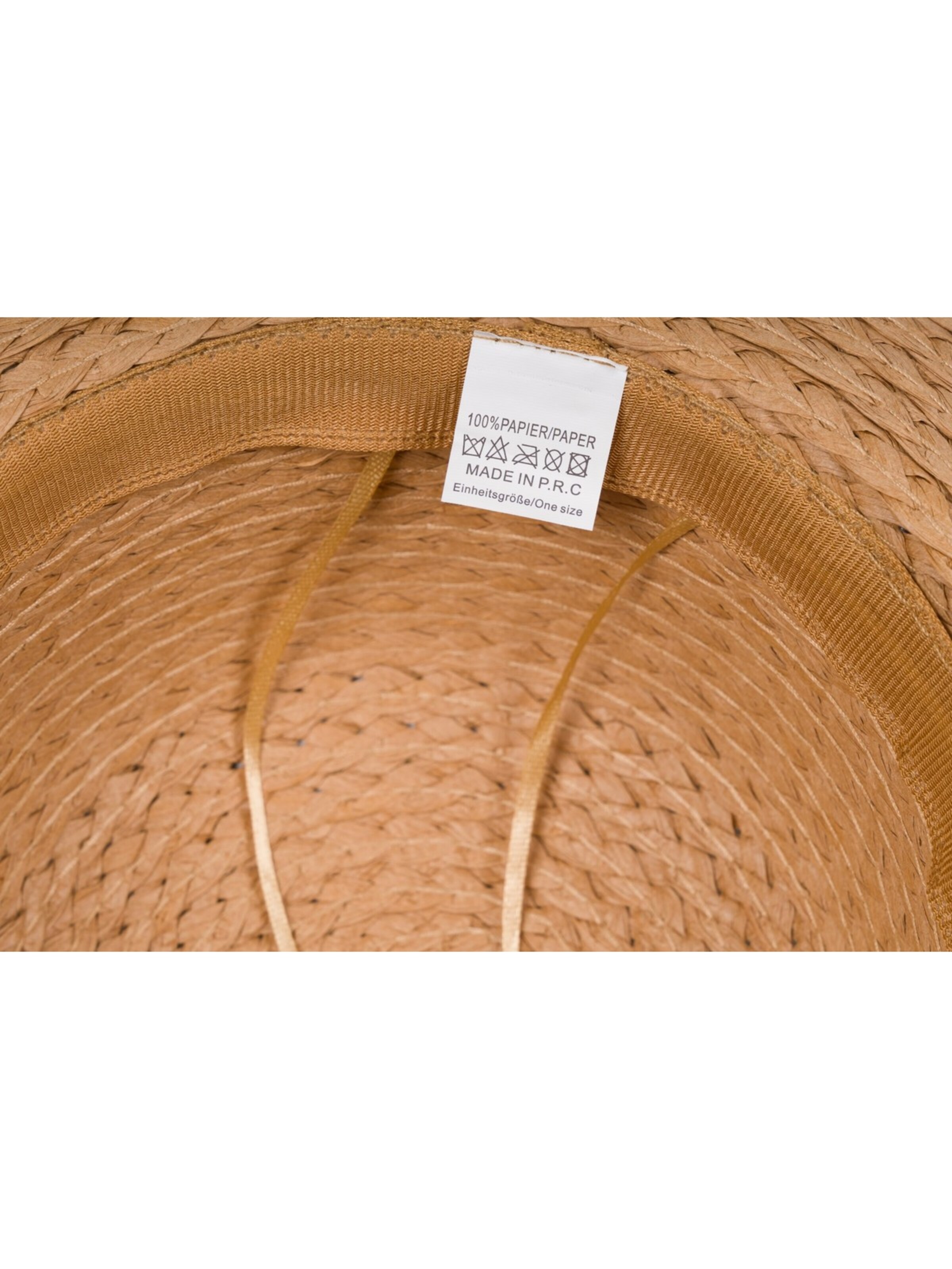 styleBREAKER Hut 'Papierstroh Sonnenhut Perlen Hutband'‌‌‌‌‌‌‌‌‌ in Braun