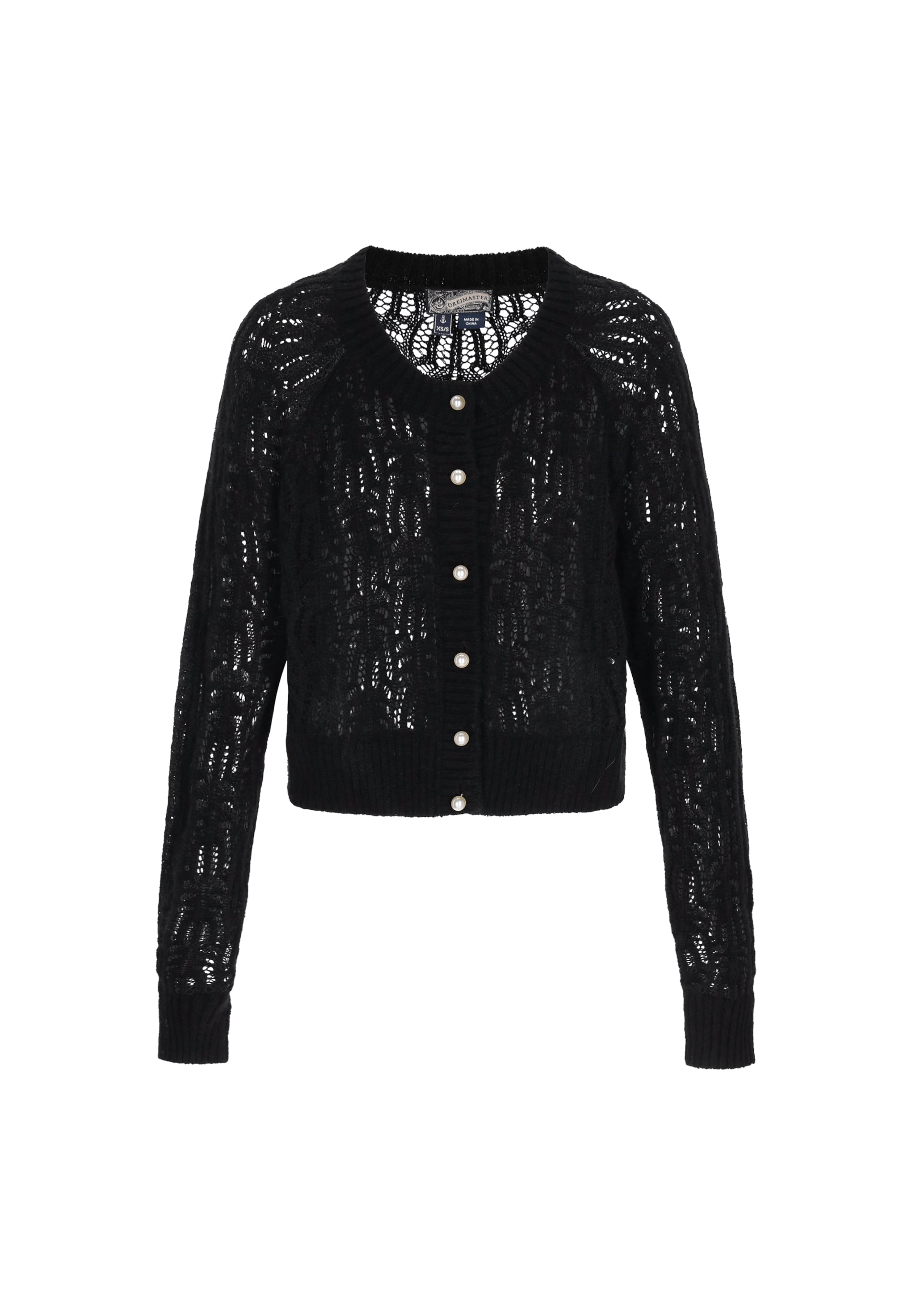 Cardigan 'Vintage' DreiMaster Vintage en noir : devant