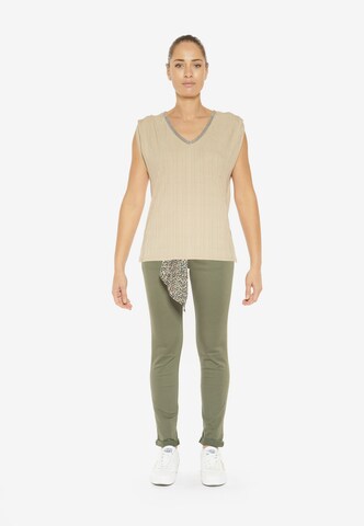 Le Temps Des Cerises Skinny Pants 'DYLI' in Green