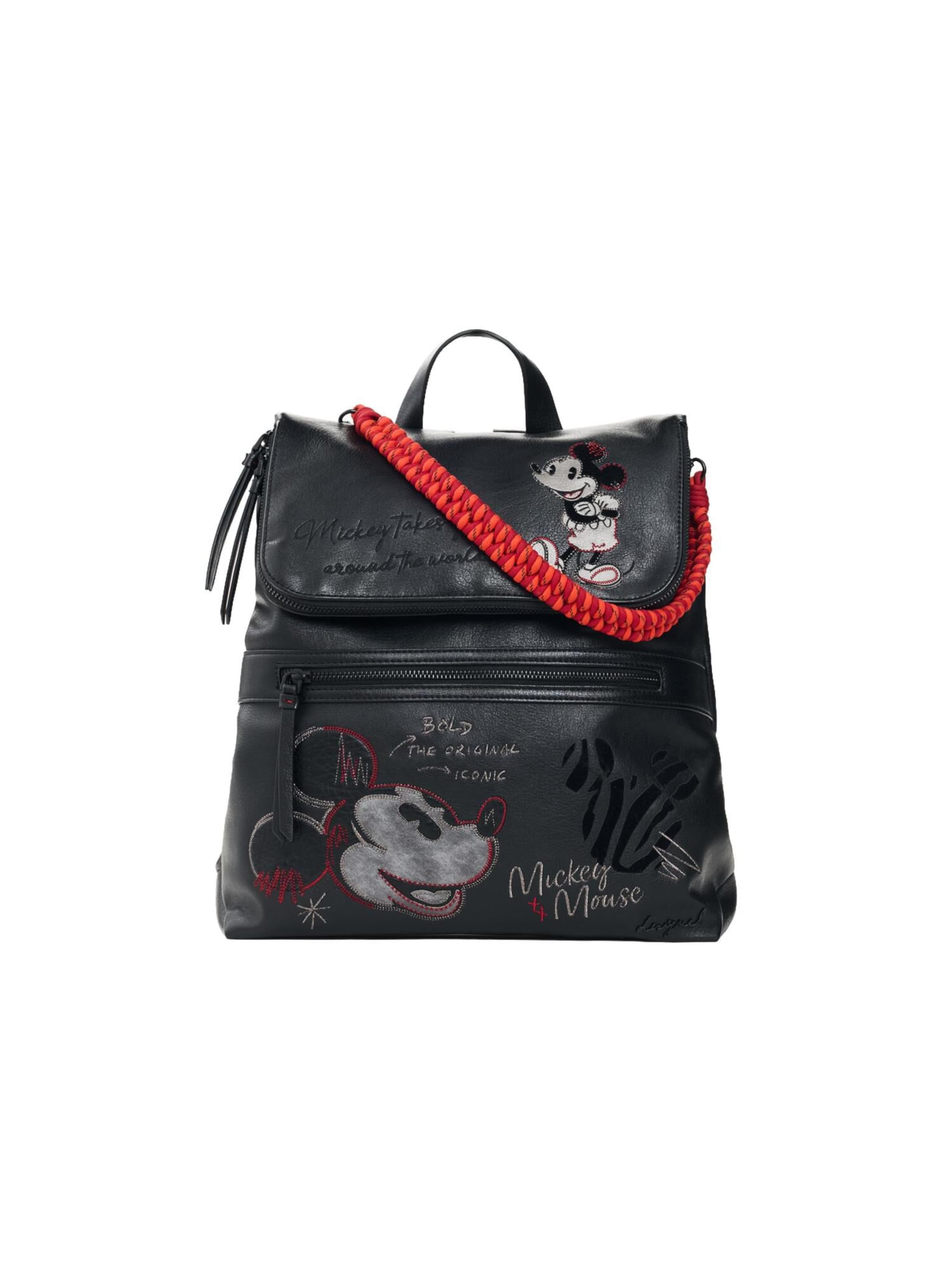 Desigual - Mochila 'Mickey Disney' en negro: frente