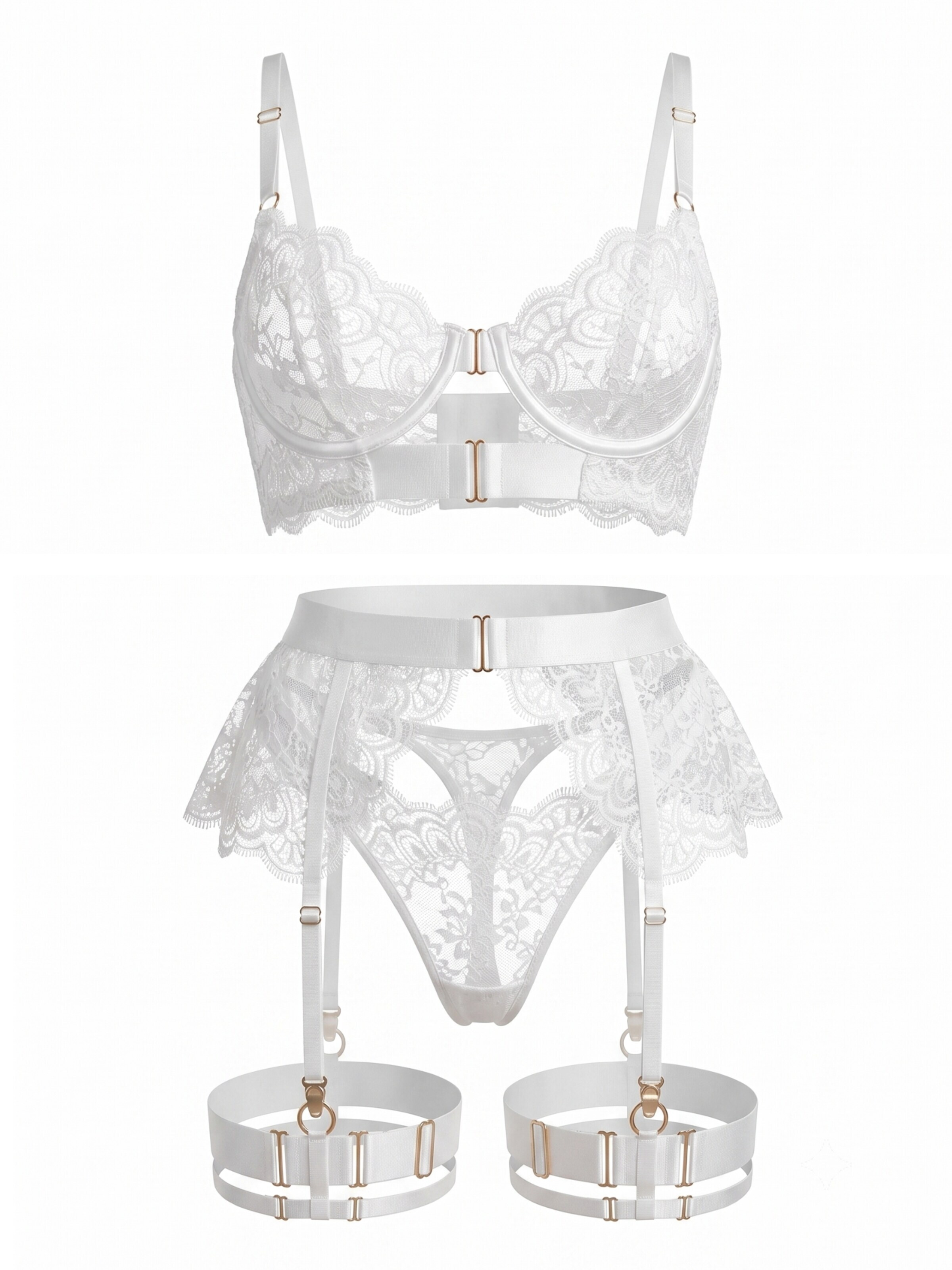 Orchibelle Underwear Sets 'Marielle' in White: front