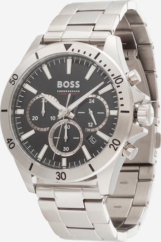 BOSS Analogové hodinky '44MM/CHRONO/5BAR/SS CASE/BLACK DIAL/SS B' – stříbrná: přední strana