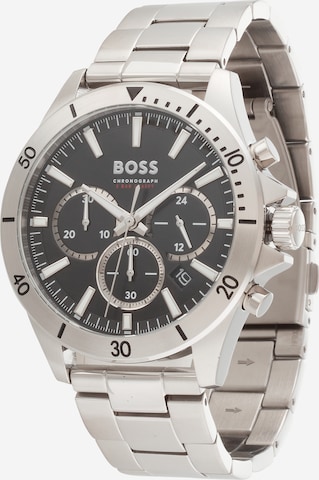 BOSS Black - Reloj analógico '44MM/CHRONO/5BAR/SS CASE/BLACK DIAL/SS B' en plata: frente