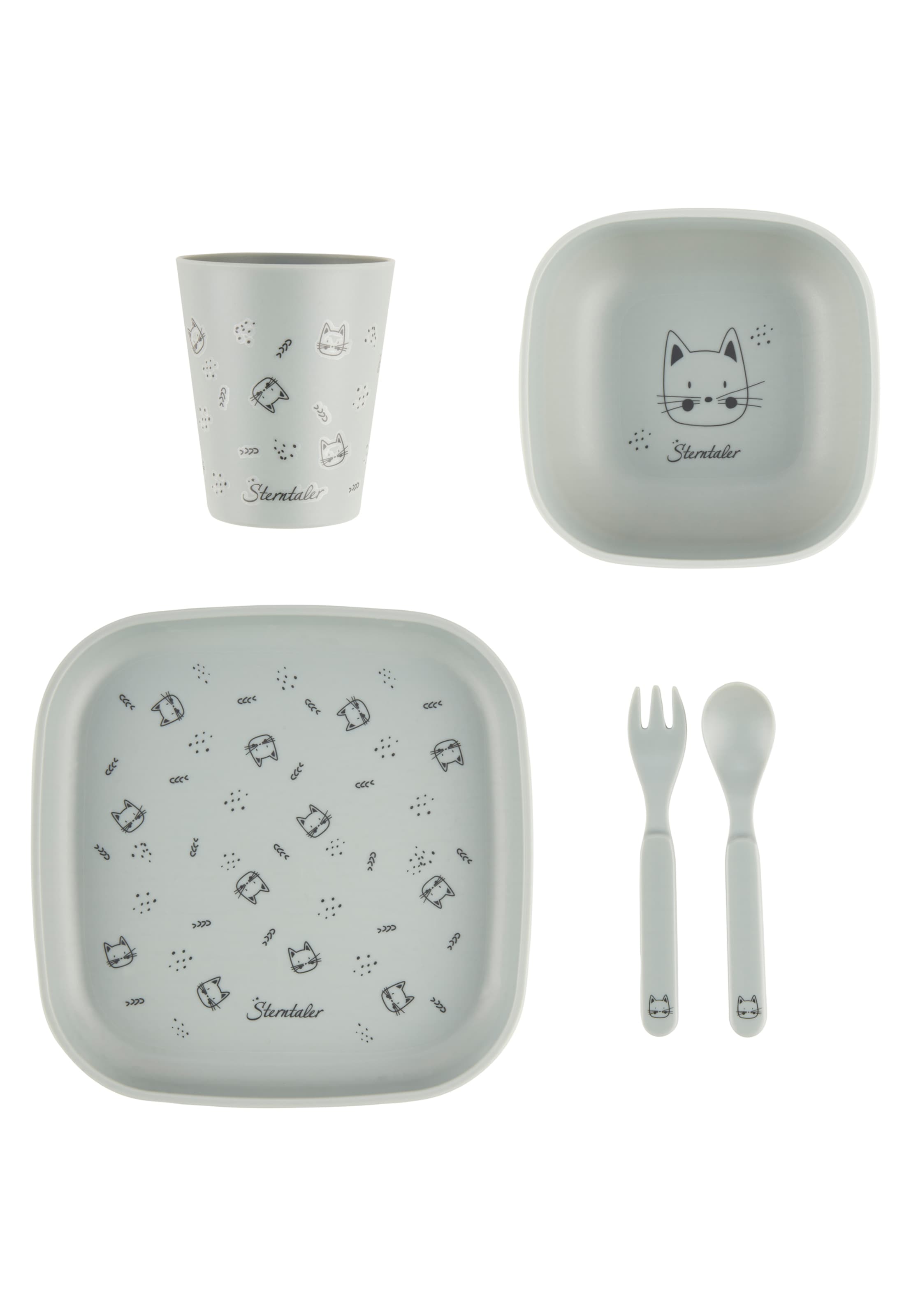 STERNTALER Tableware Set 'KATZE Lilly' in Green: front