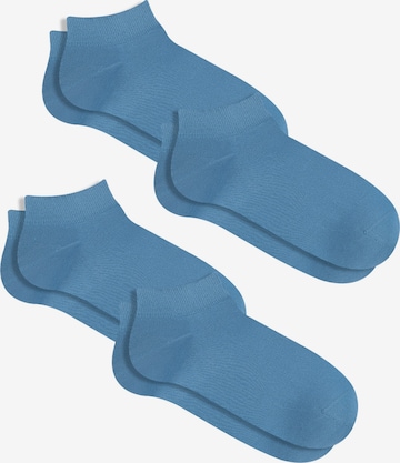 Albero Natur Füßlinge 'Bio-Baumwoll-Sneakersocken Unisex - 4er Pack' in Blau: Vorderseite