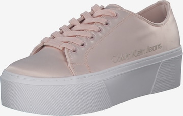 Baskets basses Calvin Klein Jeans en beige : devant