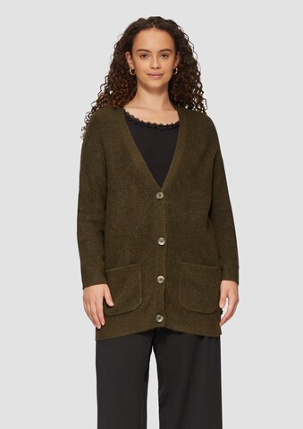 QS Knit cardigan in Brown: front