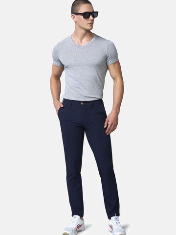 MEYER Slimfit Chinohose 'M5 Move 9-6196' in Blau