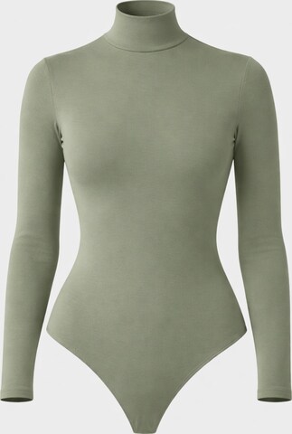 LEAFLETIC Body 'Leafletic Women’s long sleeve high neck bodysuit' in Groen: voorkant