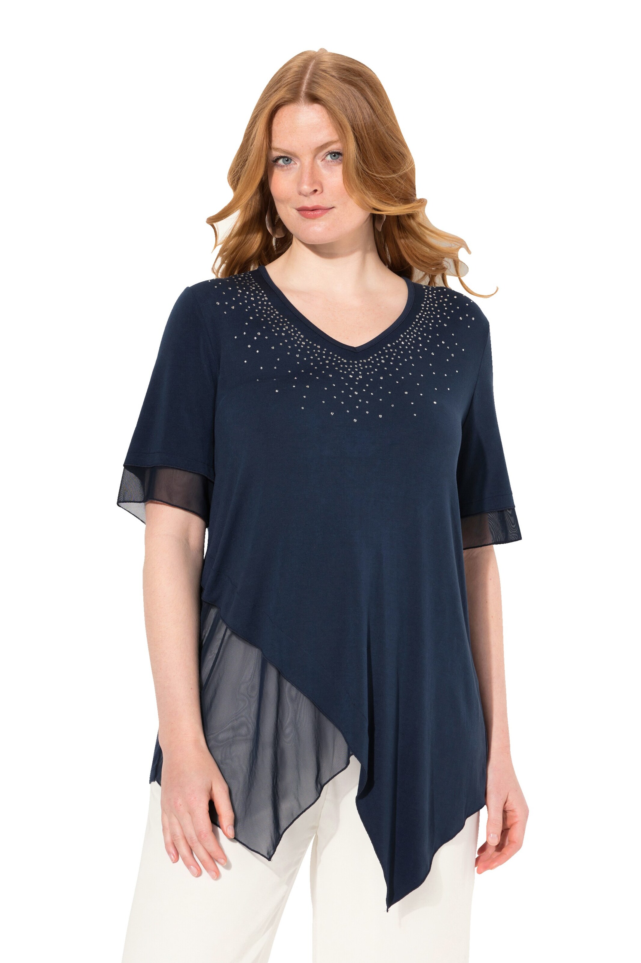 Ulla Popken Blouse in Blauw: voorkant