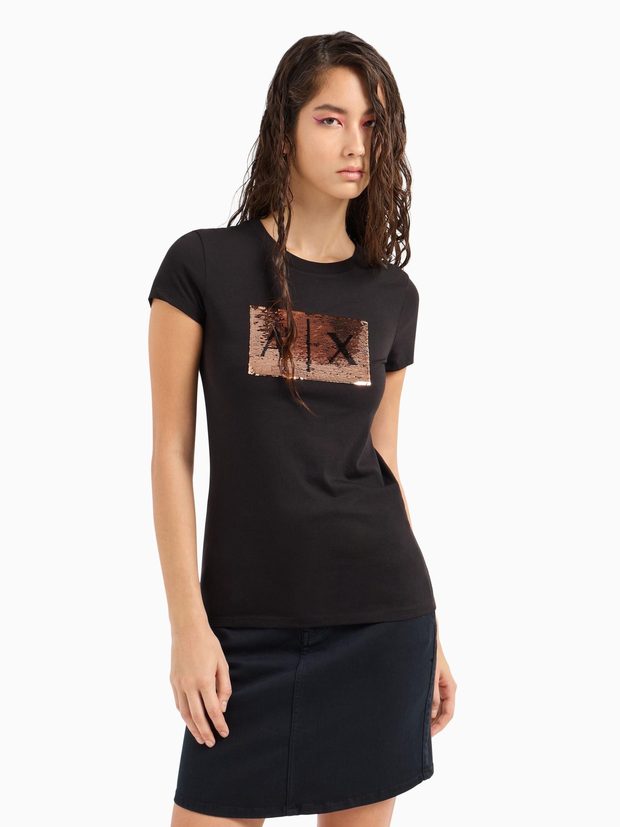 Maglietta di ARMANI EXCHANGE in nero: frontale