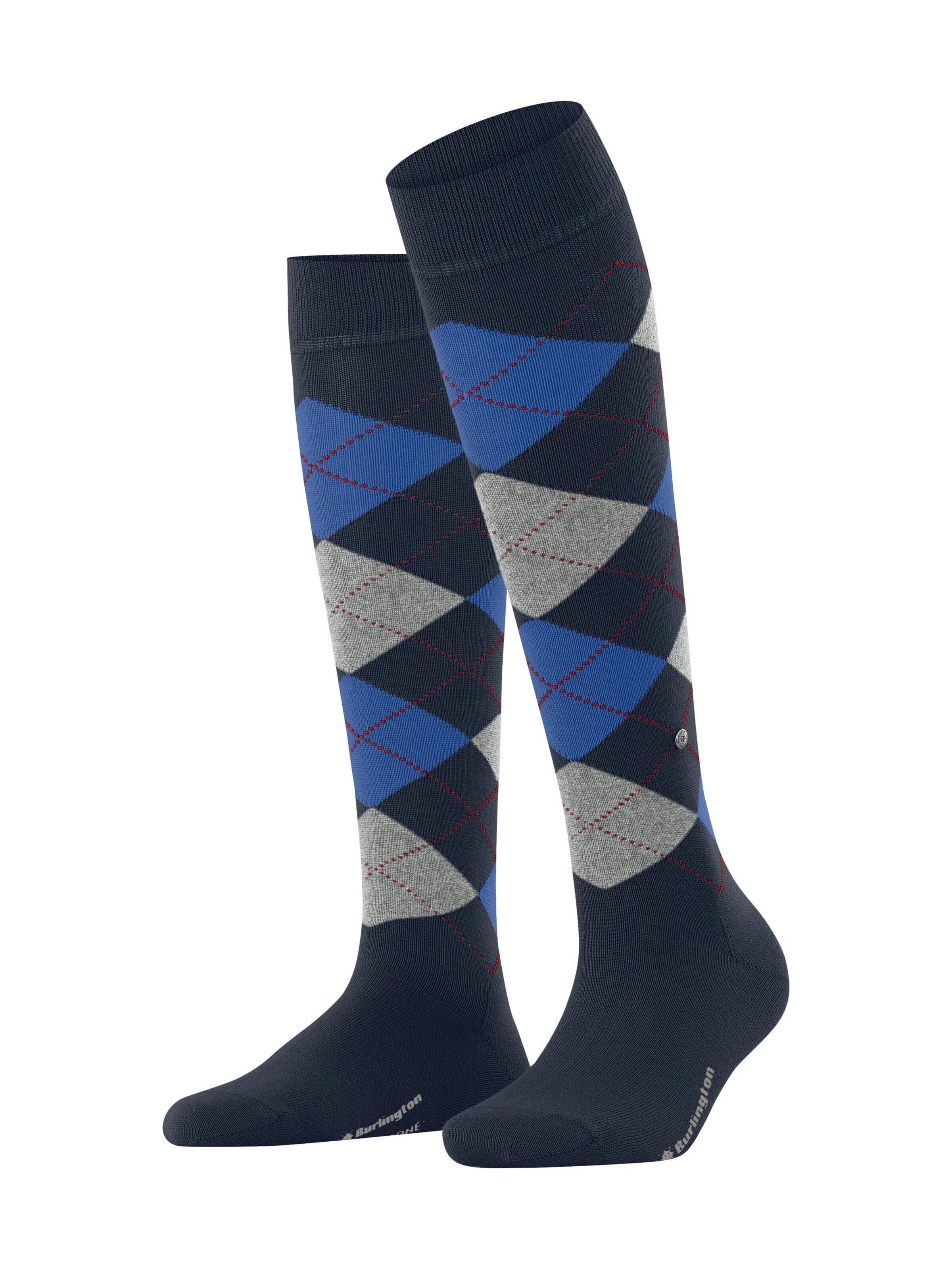 BURLINGTON Over the Knee Socks 'Marylebone' in Blue: front