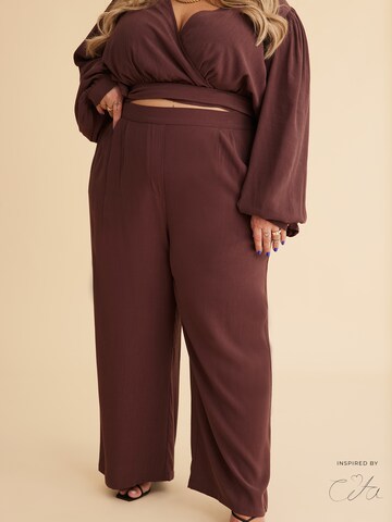 regular Pantaloni 'Imen' di Guido Maria Kretschmer Curvy in marrone: frontale